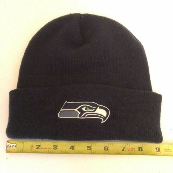 NFL Seattle Seahawks Beanie, Dark Blue Color, Seahawks Logo, Clean, One Size - Picture 2 of 3
